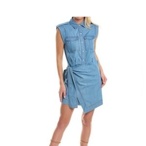 Derek Lam 10 Crosby Dress Giselle Tie Front Cargo Mini Size 4